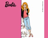 Barbie con cazadora de cuadros