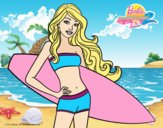 Barbie con tabla de surf