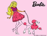 Barbie paseando a su mascota