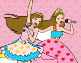 Barbie y la princesa cantando