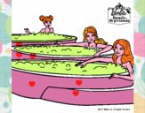 Barbie y sus amigas en el jacuzzi