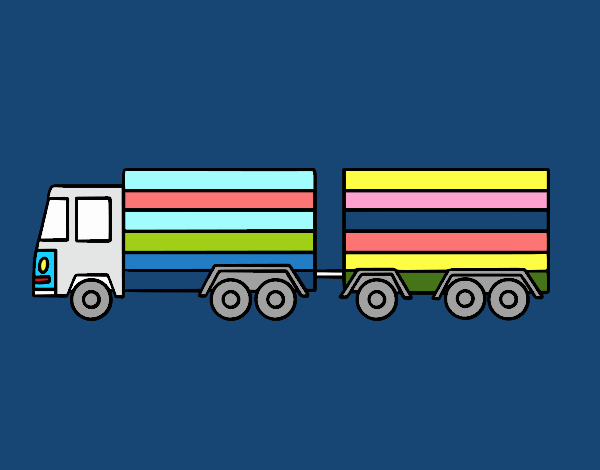 Dibujo Camión con remolque pintado por lesthereri