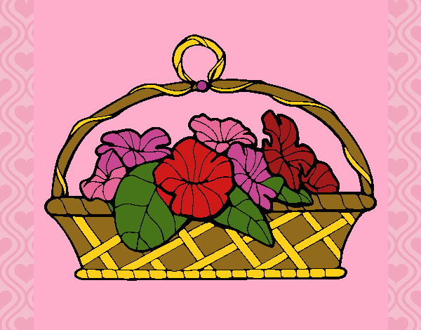cesta de flores n 5 muy bonita
