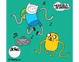 Finn y Jake escuchando música