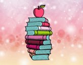 Libros y manzana