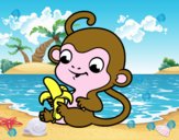 Monito con plátano