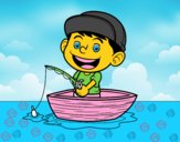 Niño pescando