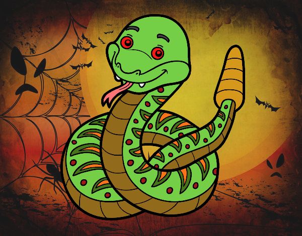 Una serpiente de cascabel