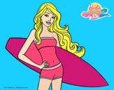 Barbie con tabla de surf