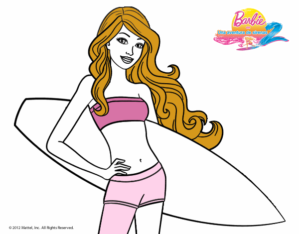 Barbie con tabla de surf