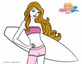 Barbie con tabla de surf