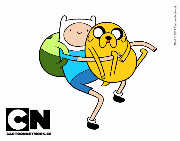 Finn y Jake abrazados