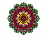 Mandala flor y hojas