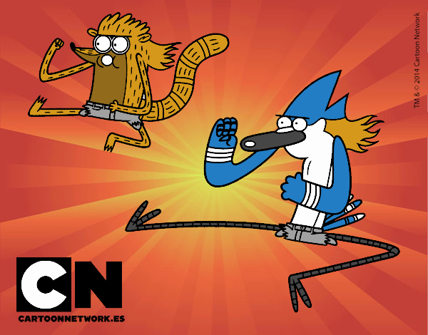 Mordecai y Rigby karatekas