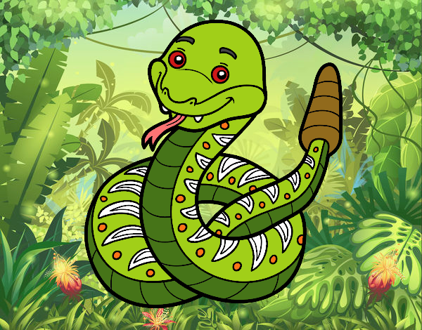 Una serpiente de cascabel