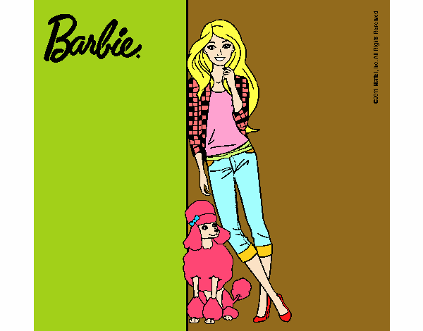 Barbie con cazadora de cuadros