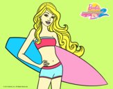 Barbie con tabla de surf