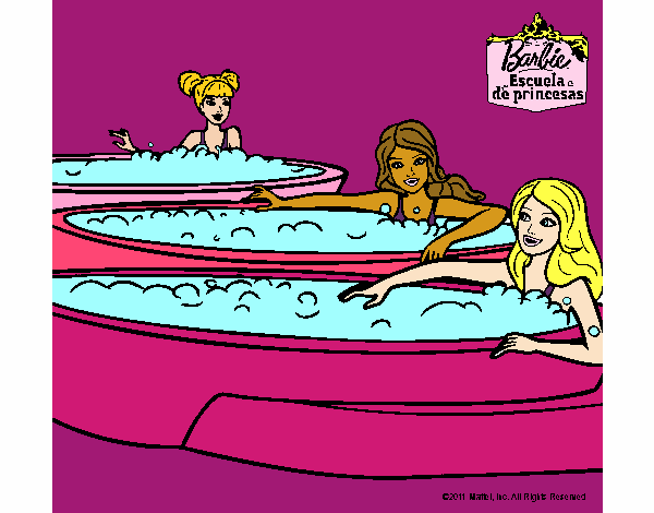 Barbie y sus amigas en el jacuzzi