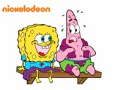 Bob Esponja y Patricio en bañador