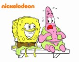 Bob Esponja y Patricio en bañador