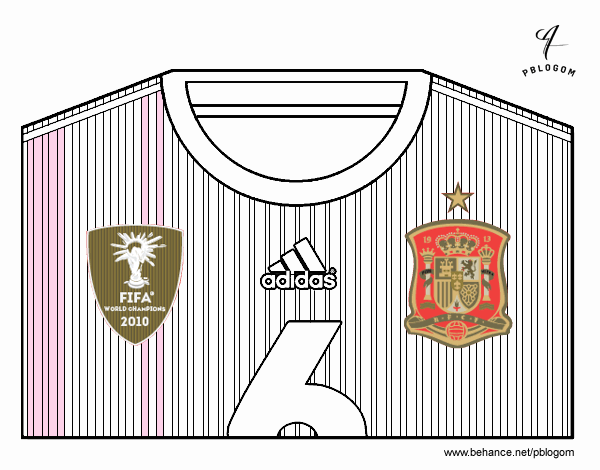 Camiseta del mundial de fútbol 2014 de España