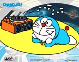 Doraemon escuchando música