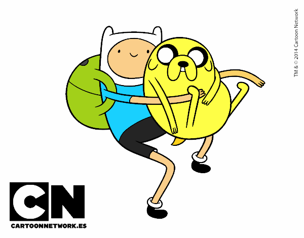 Finn y Jake abrazados