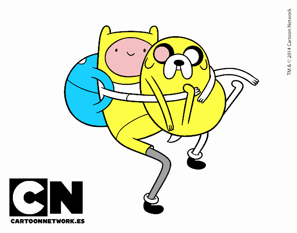 Finn y Jake abrazados