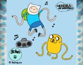 Finn y Jake escuchando música