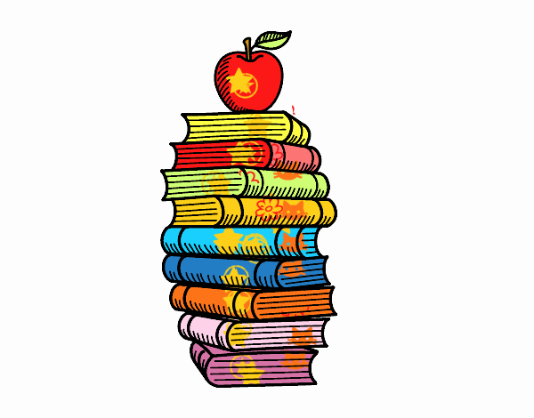 Libros y manzana