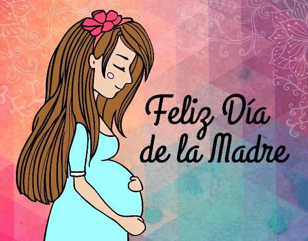 Mamá embarazada en el día de la madre