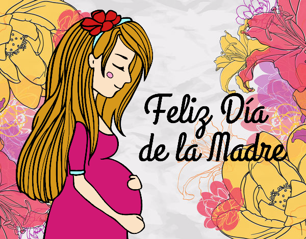 Mamá embarazada en el día de la madre