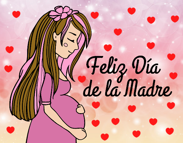 Mamá embarazada en el día de la madre