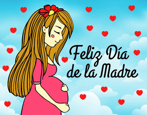 Mamá embarazada en el día de la madre