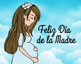 Mamá embarazada en el día de la madre