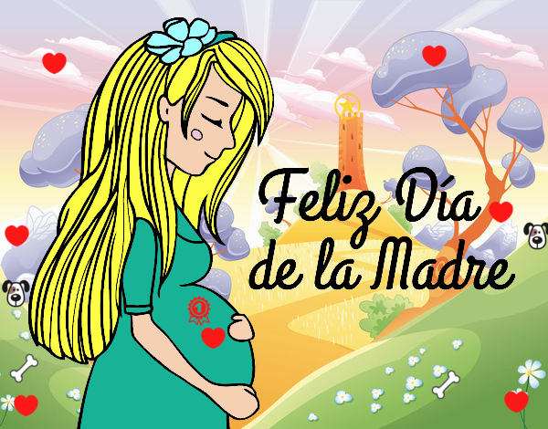 Mamá embarazada en el día de la madre