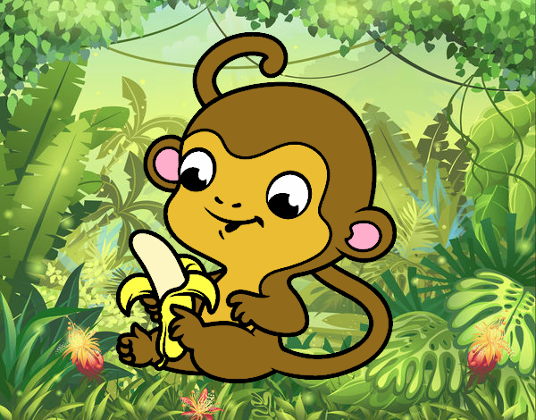 Monito con plátano