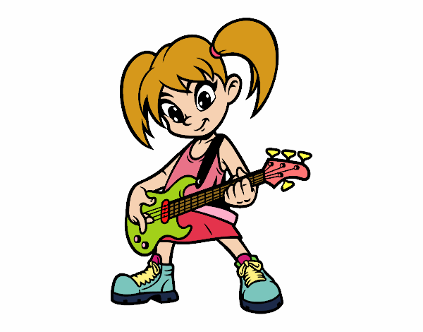 Niña con guitarra eléctrica