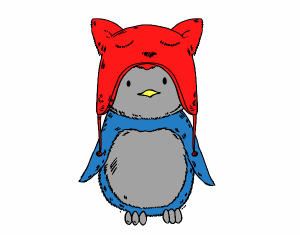 Pingüino con gorrito divertido