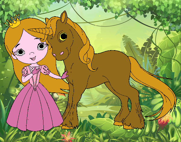 princesa y unicornio