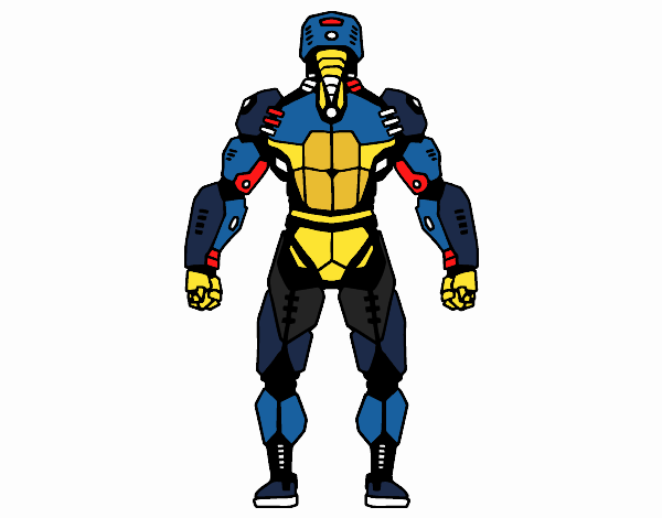 Robot luchador de espaldas