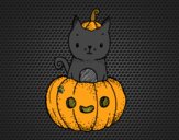 Un gatito de Halloween