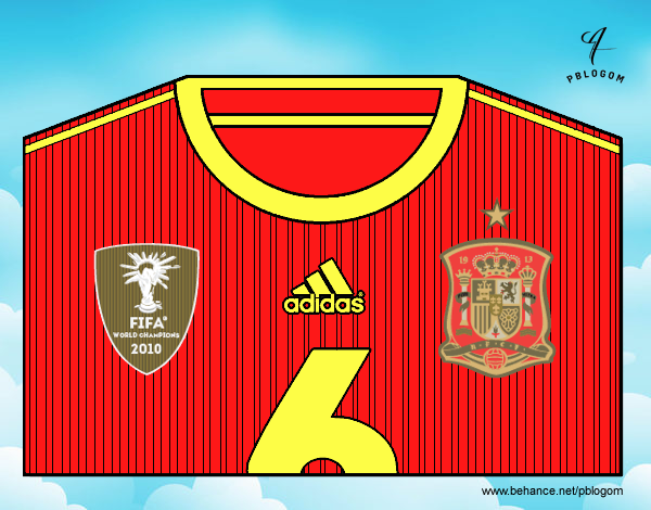 Camiseta del mundial de fútbol 2014 de España