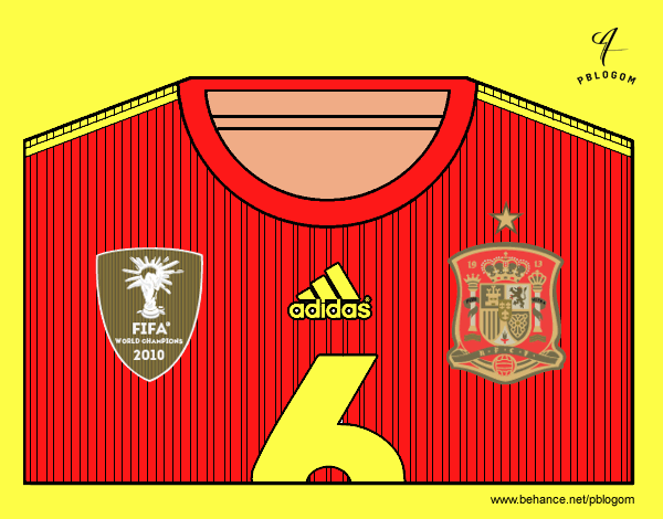 Camiseta del mundial de fútbol 2014 de España