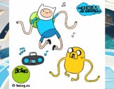 Finn y Jake escuchando música