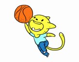 Gato jugando a baloncesto