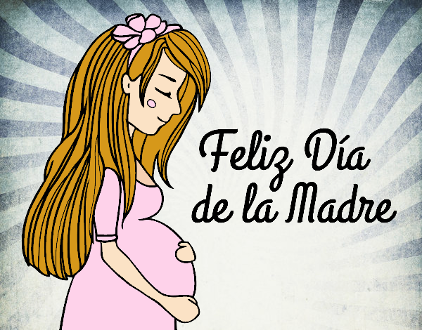 Mamá embarazada en el día de la madre