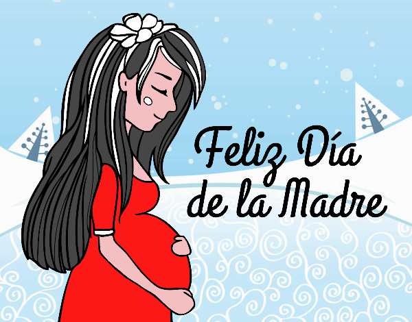 Mamá embarazada en el día de la madre