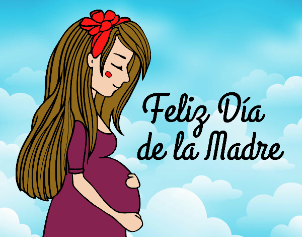 Mamá embarazada en el día de la madre