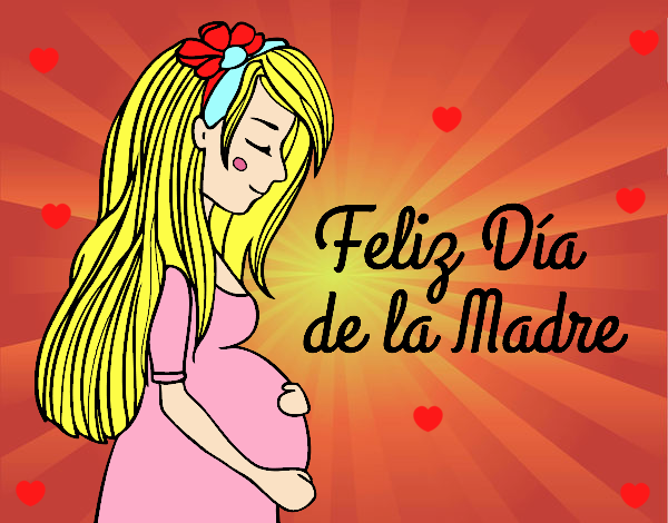 Mamá embarazada en el día de la madre